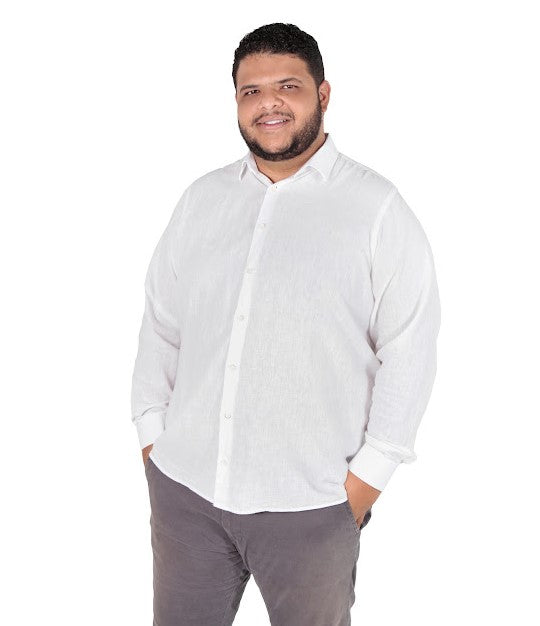 CAMISA MANGA LONGA PLUS SIZE LINHO