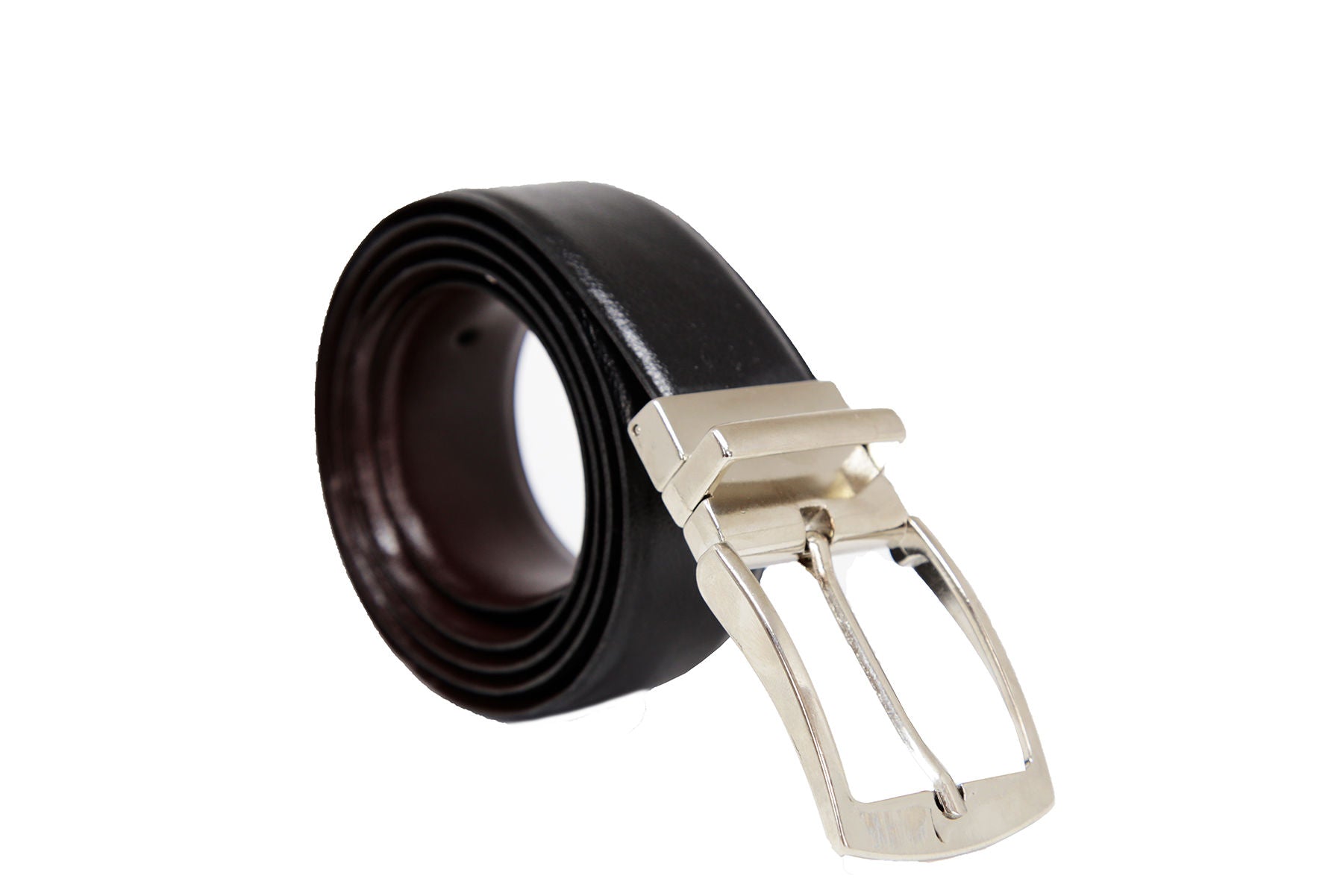 CINTO SOCIAL COURO DUPLA FACE FIVELA REVERSÍVEL 35MM PRETO/MARROM