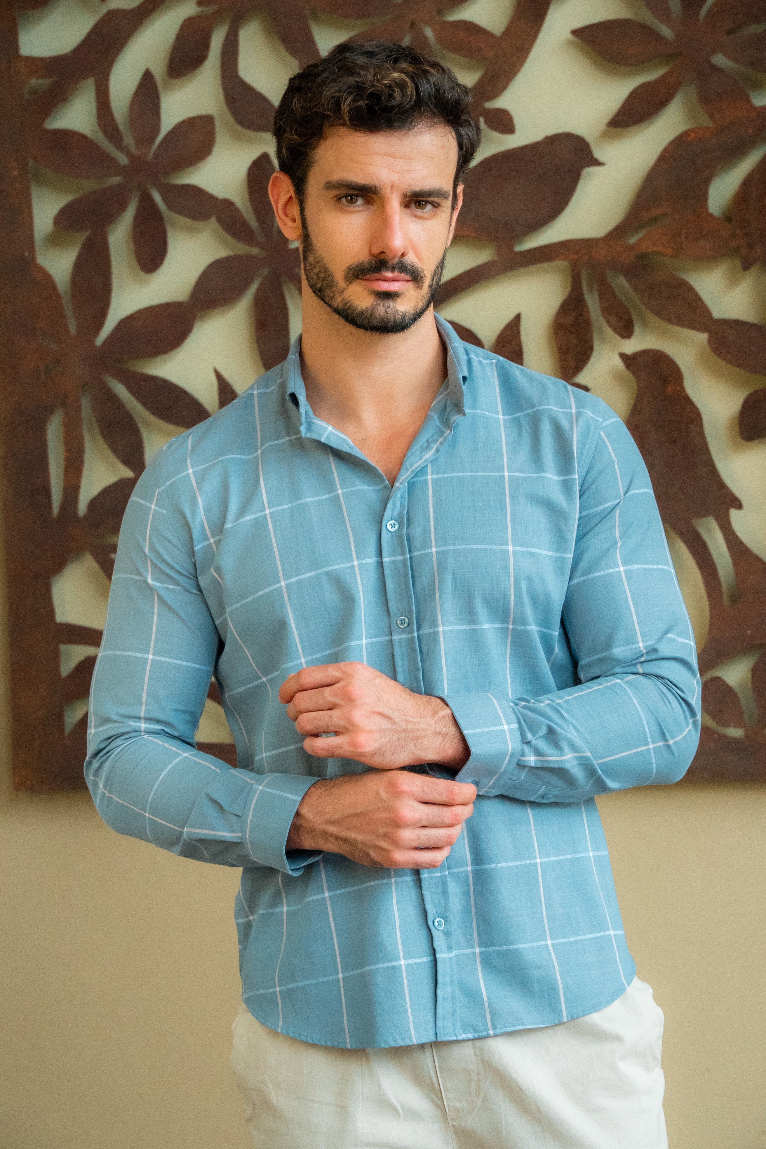 CAMISA SOCIAL MANGA LONGA MAXI XADREZ