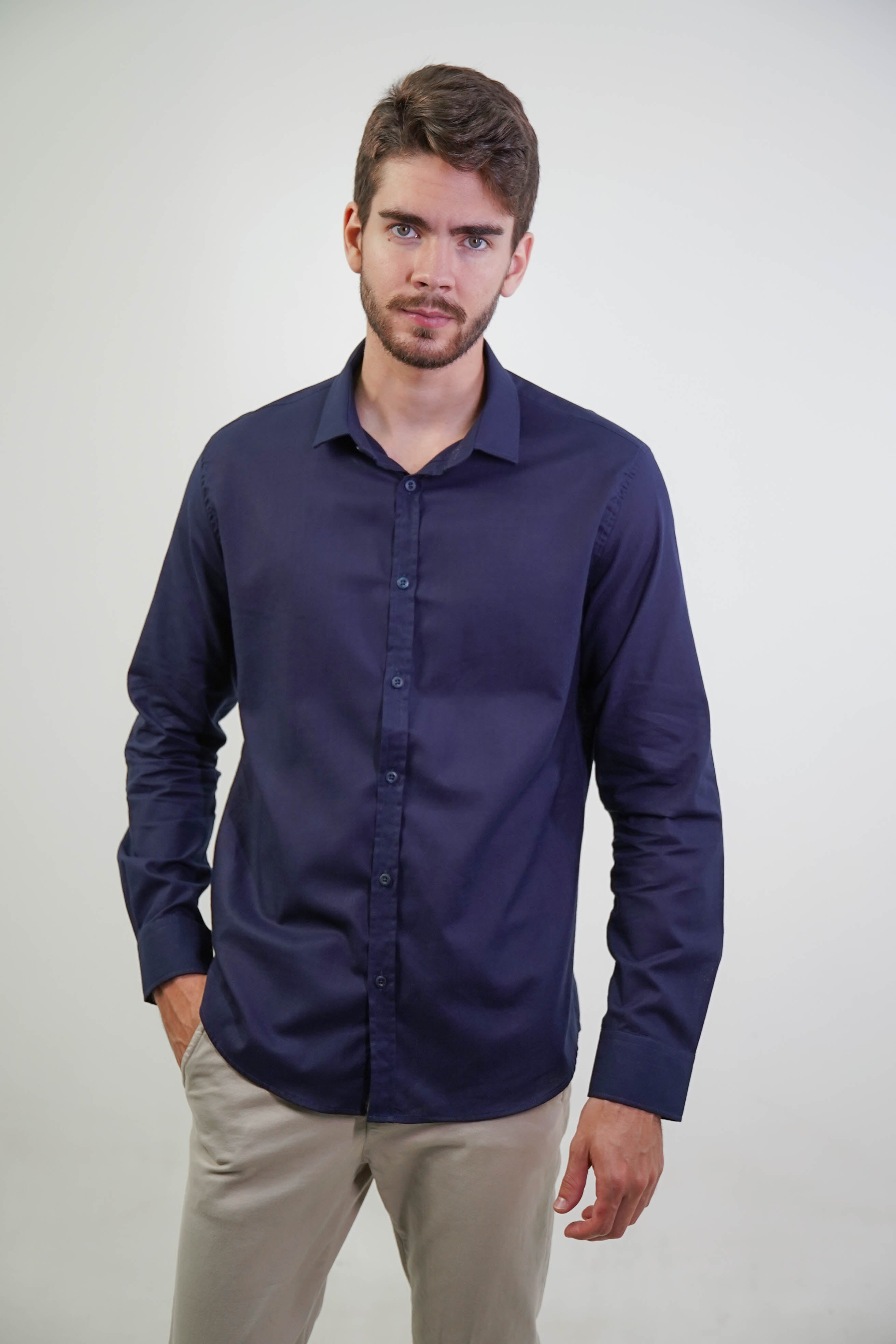 CAMISA SOCIAL MANGA LONGA SLIM FIT FLAMÊ