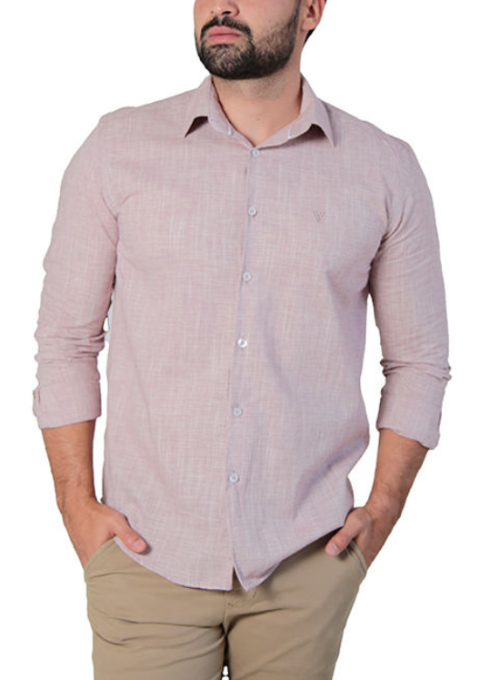 Camisa Social Manga Longa Slim Fit Flamê