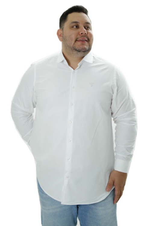 CAMISA SOCIAL PLUS SIZE BÁSICA LISA