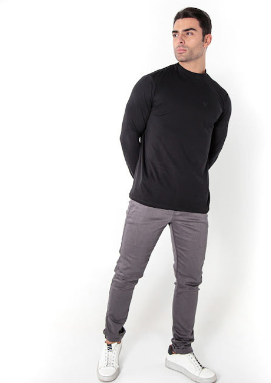 CAMISETA MANGA LONGA ALGODÃO EGÍPCIO GOLA ALTA