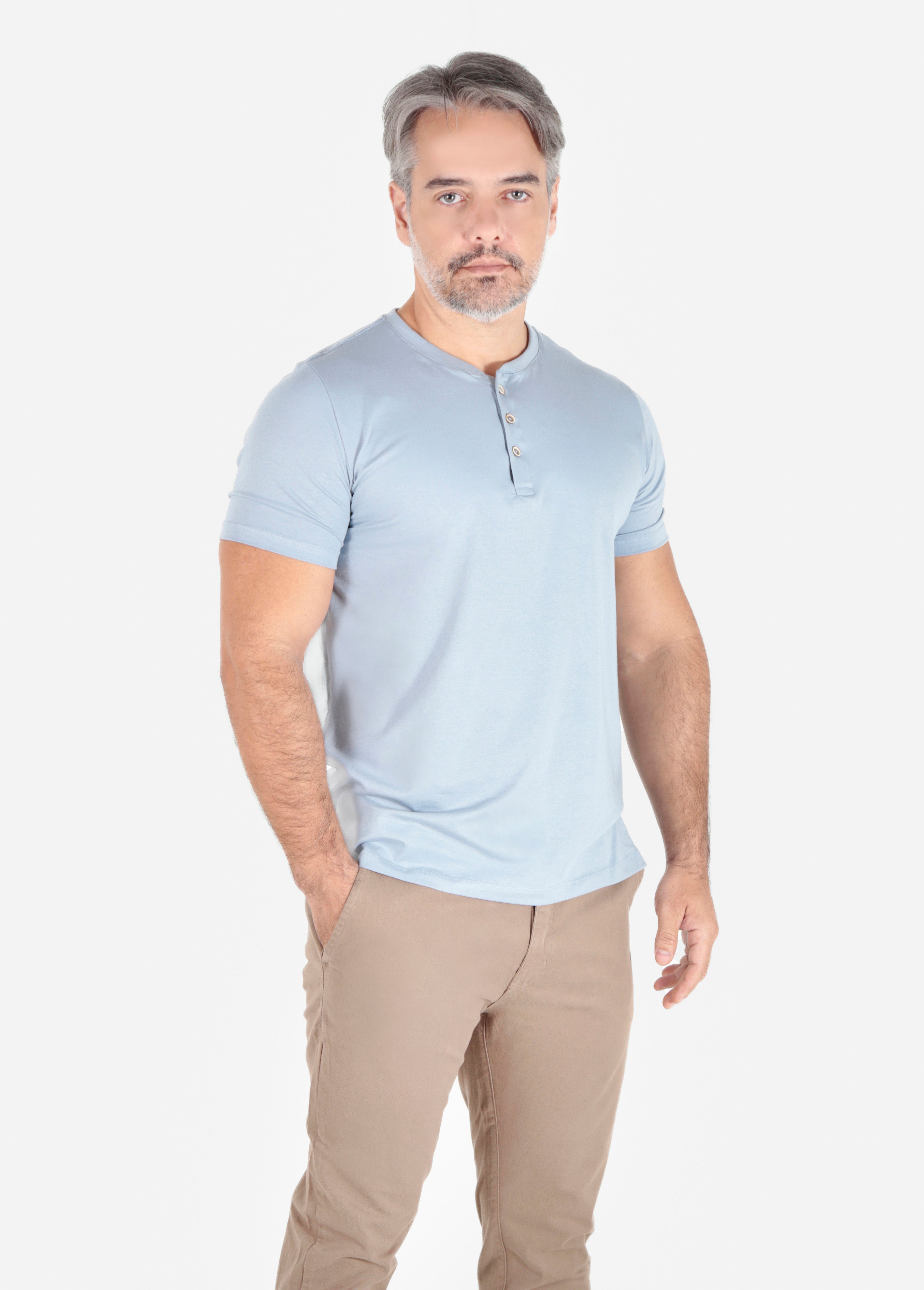 CAMISETA HENLEY EGÍPCIO GOLA PADRE