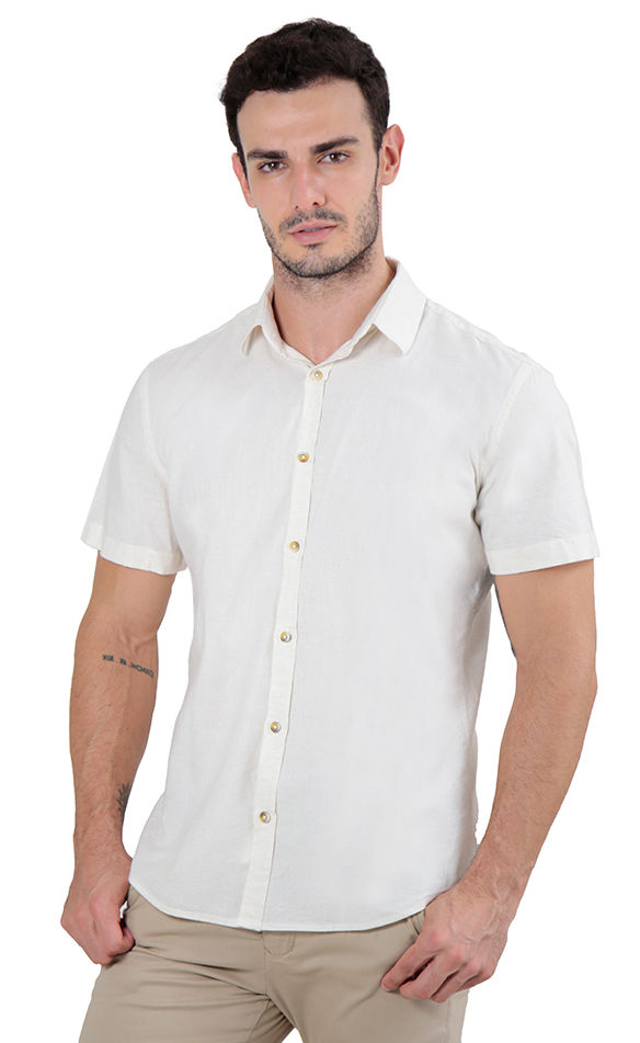 CAMISA MANGA CURTA SLIM FIT LINHO