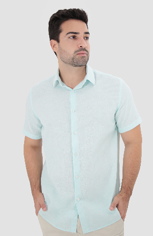 CAMISA MANGA CURTA SLIM FIT LINHO