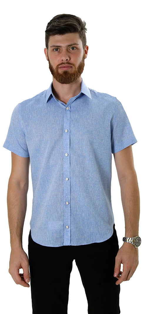 CAMISA MANGA CURTA SLIM FIT LINHO