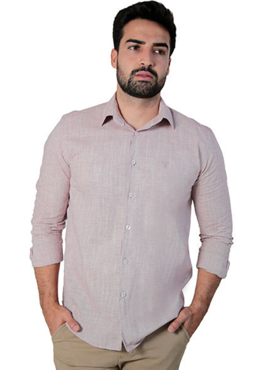 Camisa Social  Manga Longa Slim Fit Flamê