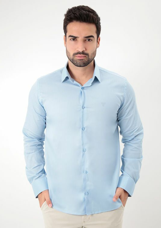 CAMISA MANGA LONGA SLIM FIT BÁSICA LISA