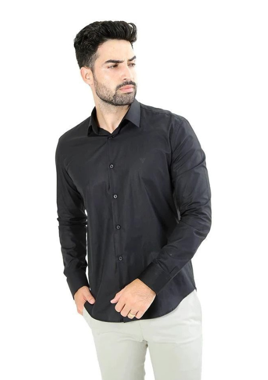 CAMISA MANGA LONGA SLIM FIT BÁSICA LISA