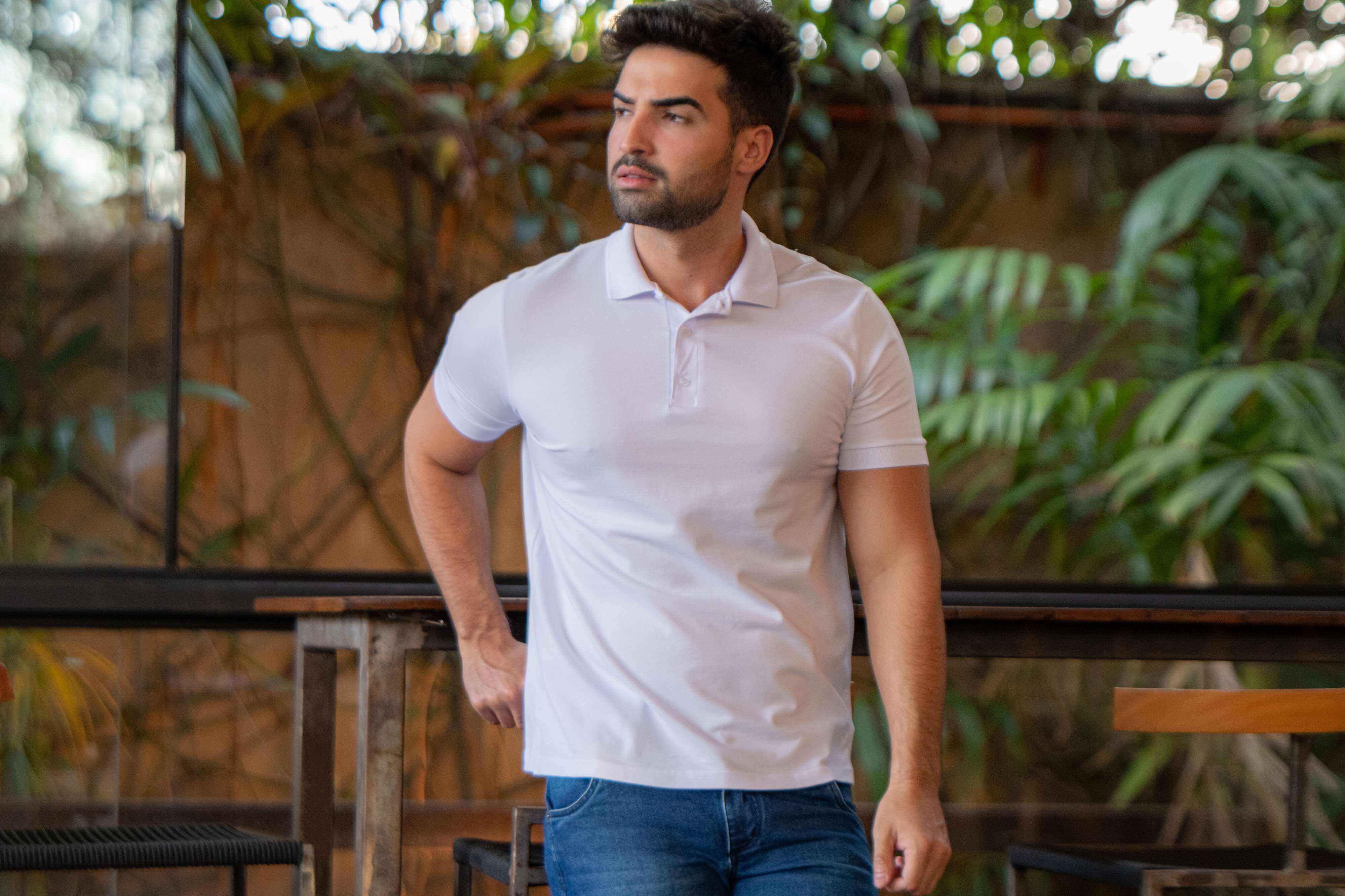 POLO PIQUET PIMA COM ELASTANO LISA