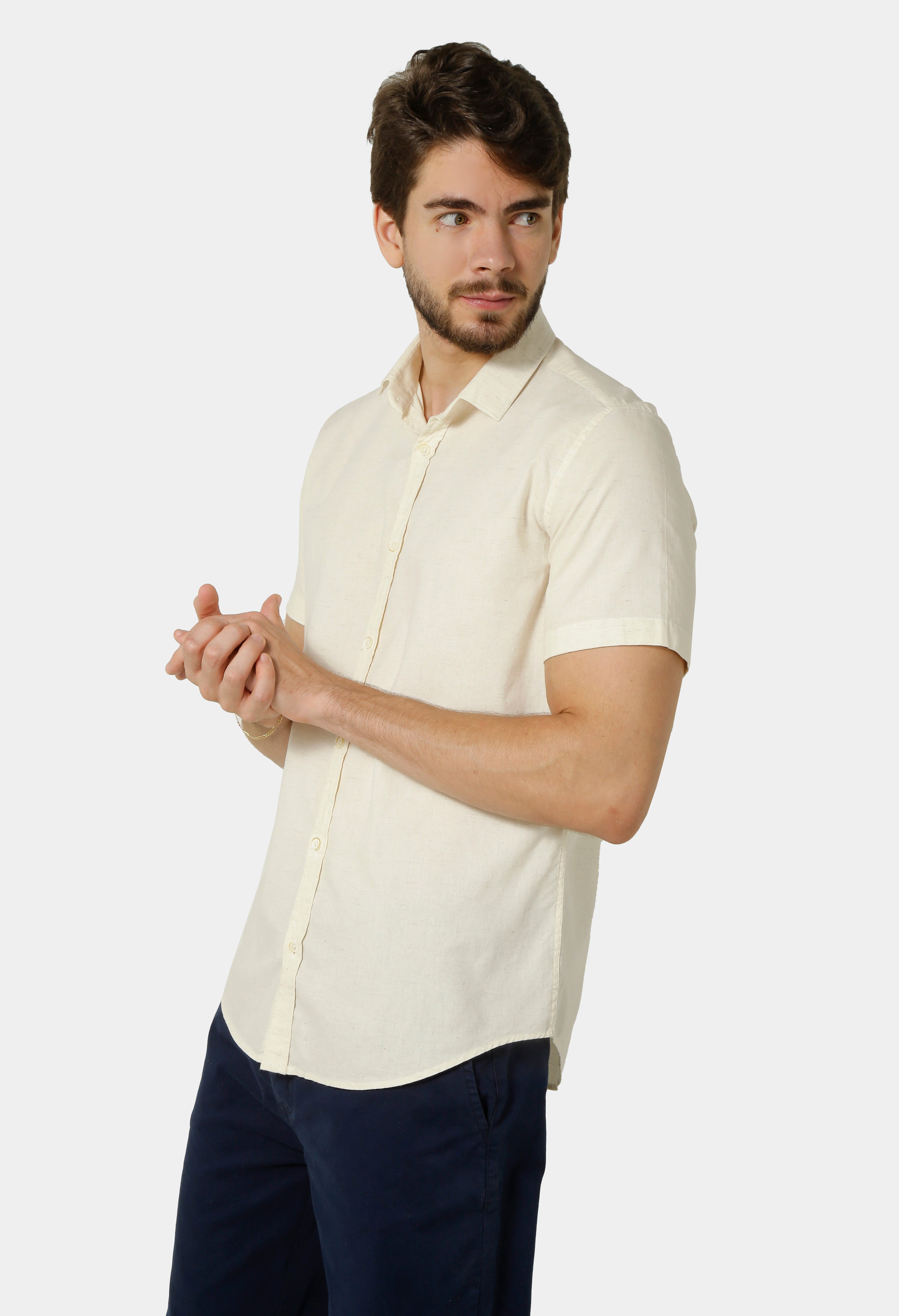 CAMISA MANGA CURTA SLIM FIT LINHO