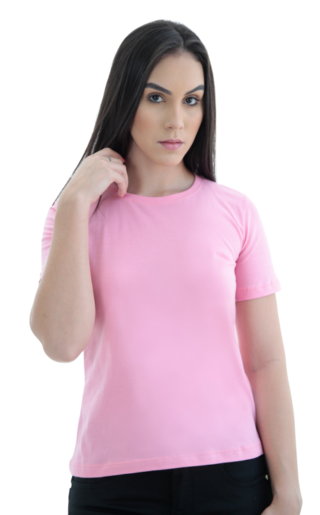 CAMISETA FEMININA T-SHIRT BABY LONG GOLA REDONDA